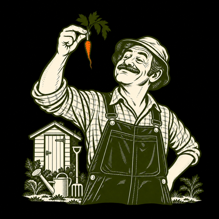 Analogue Class nostalgic allotment gardening T-shirt design