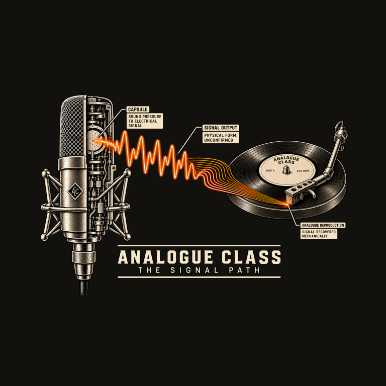 MIC + WAVEFORM Analogue Class microphone and analogue signal path T-shirt design