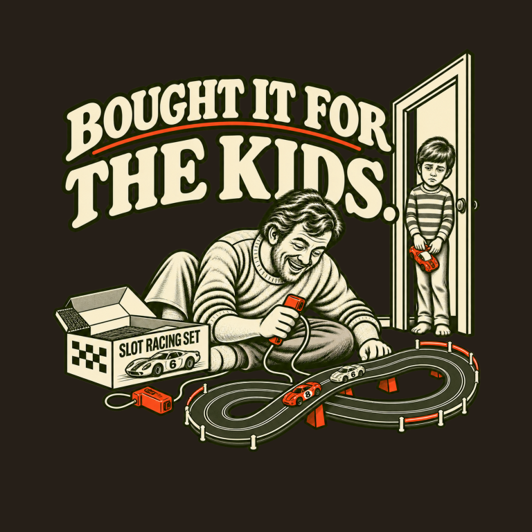 SLOT CARS Analogue Class nostalgic slot car racing T-shirt design