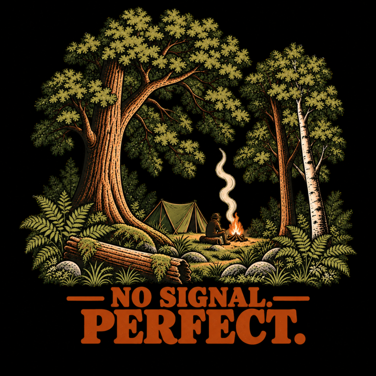 Analogue Class No Signal nostalgic humour T-shirt design