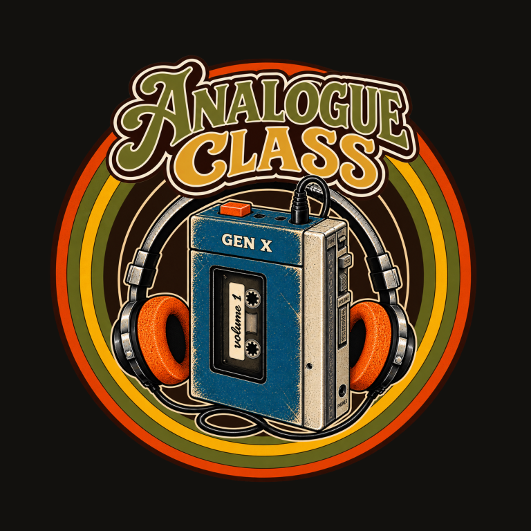 WALKMAN Analogue Class retro portable cassette player and headphones T-shirt design